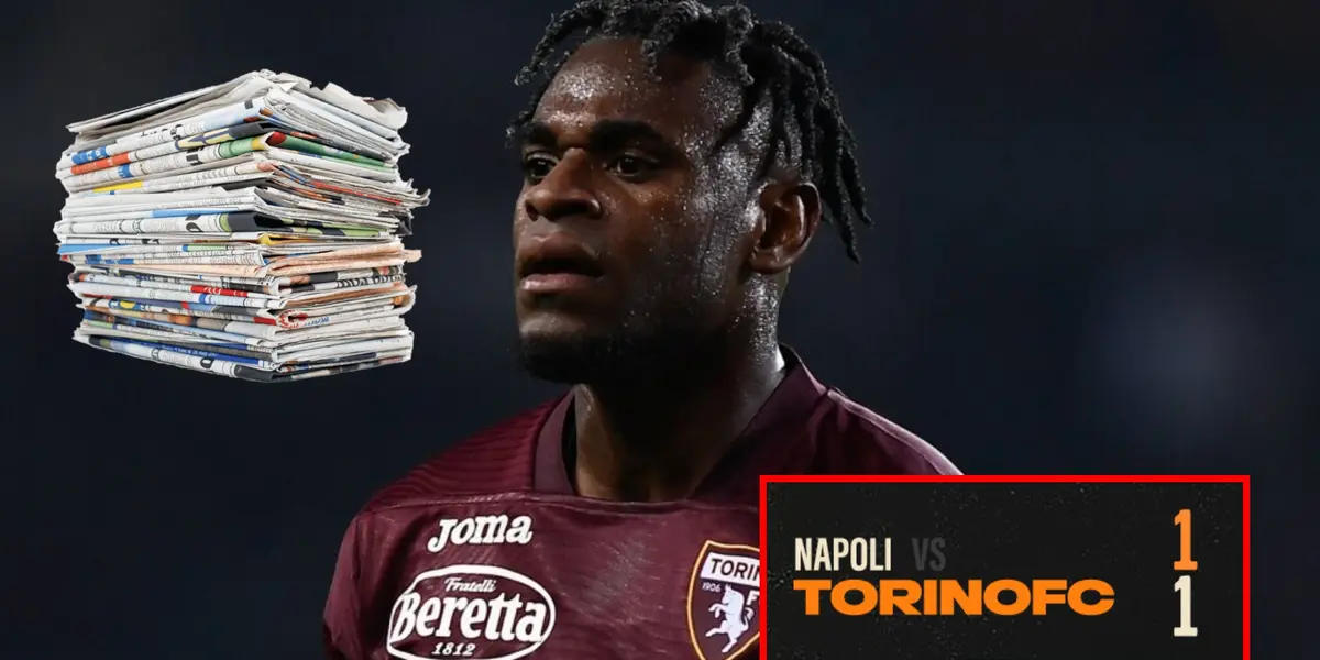 Duván Zapata fue titular en Torino vs Napoli (Foto tomada de Noticias Caracol, redes Torino)