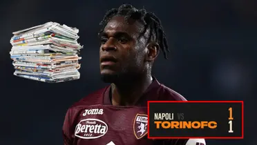 Duván Zapata fue titular en Torino vs Napoli (Foto tomada de Noticias Caracol, redes Torino)