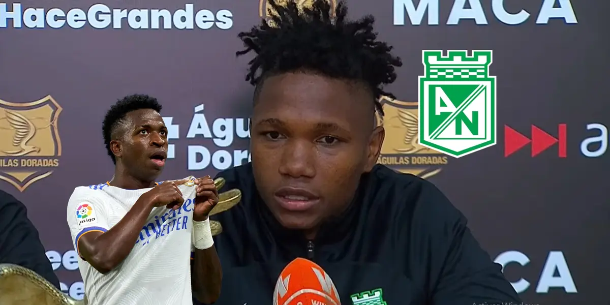 Édier Ocampo habló en la rueda de prensa de Atlético Nacional.
