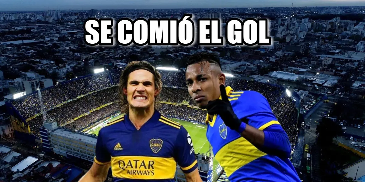 Edinson Cavani decepcionó en Boca Juniors al comerse un gol cantado, ni Sebastián Villa hubiese fallado ese gol.