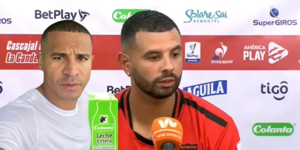 Edwin Cardona en una rueda de prensa con el América de Cali