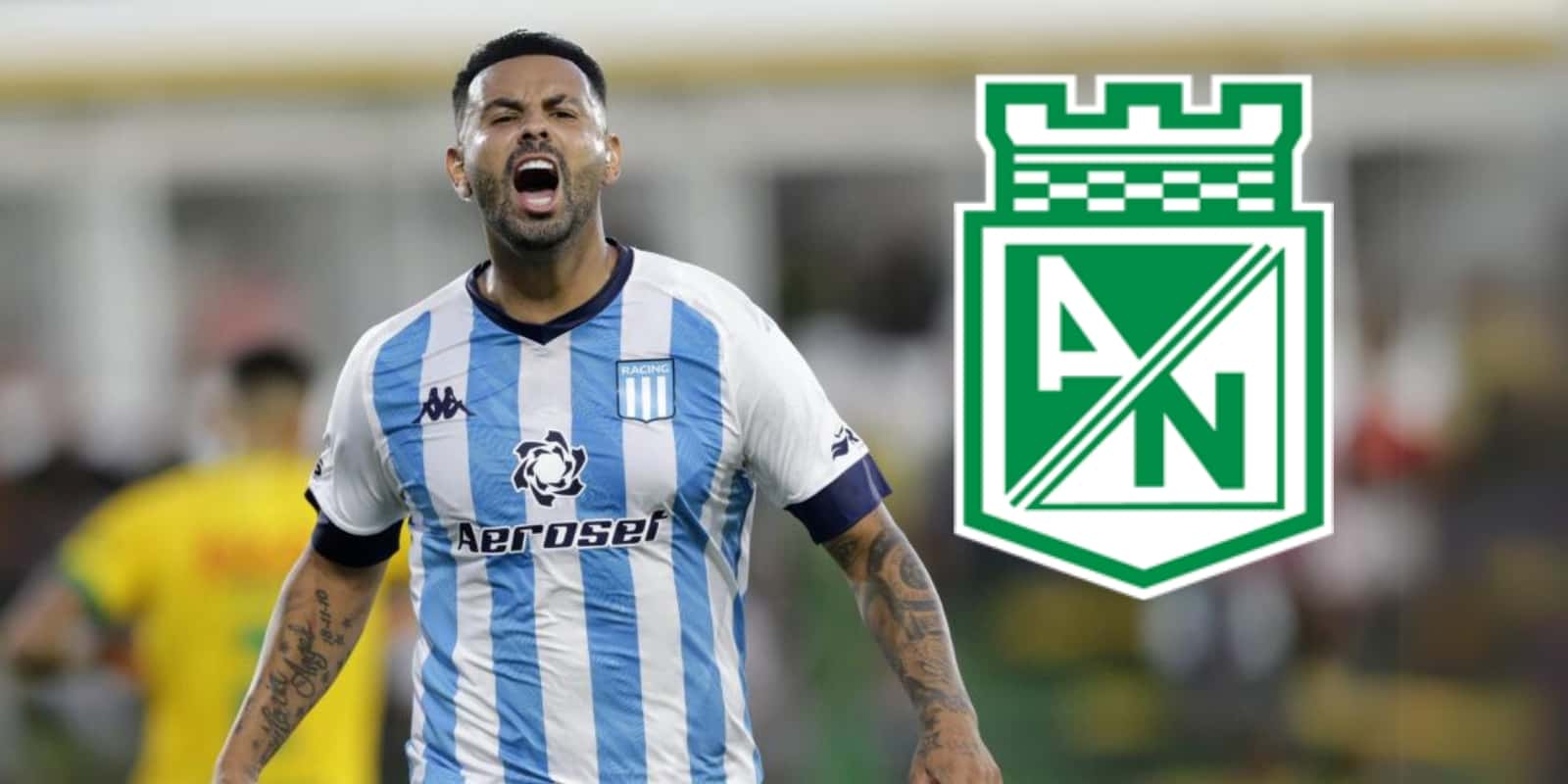 Edwin Cardona gritando un gol con el Racing Club de Argentina