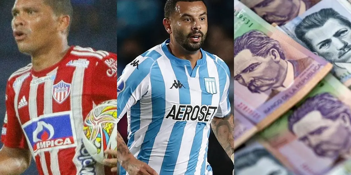 Edwin Cardona no vive un buen momento en Racing donde gana una fortuna a diferencia de Carlos Bacca en Junior