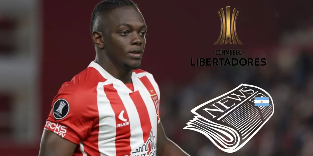 Edwuin Cetré con la camiseta de Estudiantes de La Plate. FOTO: Noticias Caracol