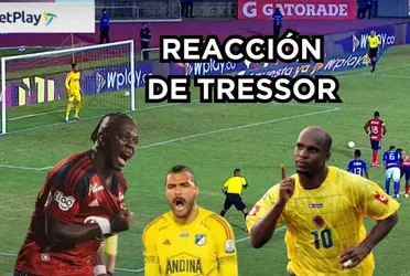 La reacción de Tressor Moreno al ver como Cetré humilló a Montero de Millonarios