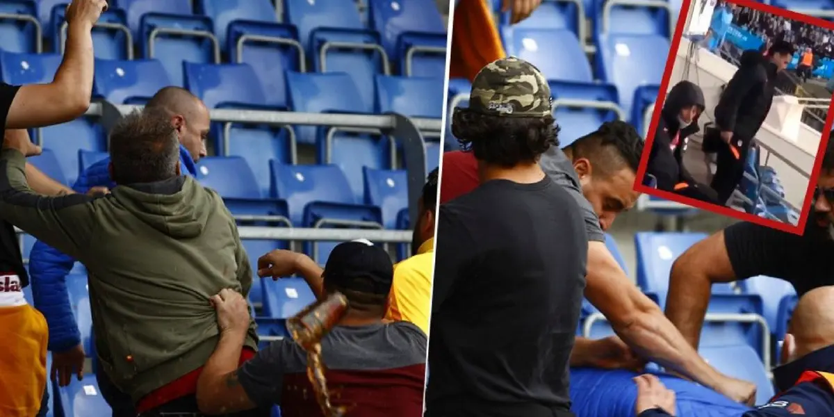 El altercado logró ser controlado por la seguridad del estadio antes de que el conflicto llevará a pausar el encuentro