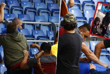 El altercado logró ser controlado por la seguridad del estadio antes de que el conflicto llevará a pausar el encuentro