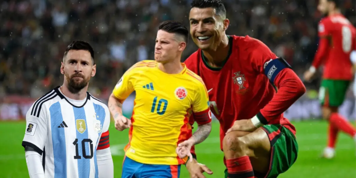 El amigo de Cristiano Ronaldo que elogió a James y ninguneó a Messi sin filtro.  Foto: Cristiano, AFA y James Rodríguez