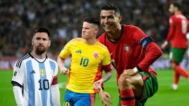 El amigo de Cristiano Ronaldo que elogió a James y ninguneó a Messi sin filtro.  Foto: Cristiano, AFA y James Rodríguez