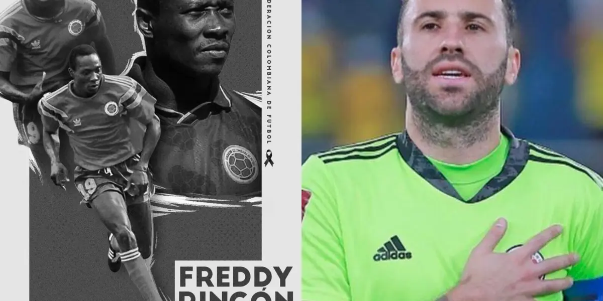 El arquero colombiano mandó un mensaje por la sensible pérdida de Freddy Rincón.
