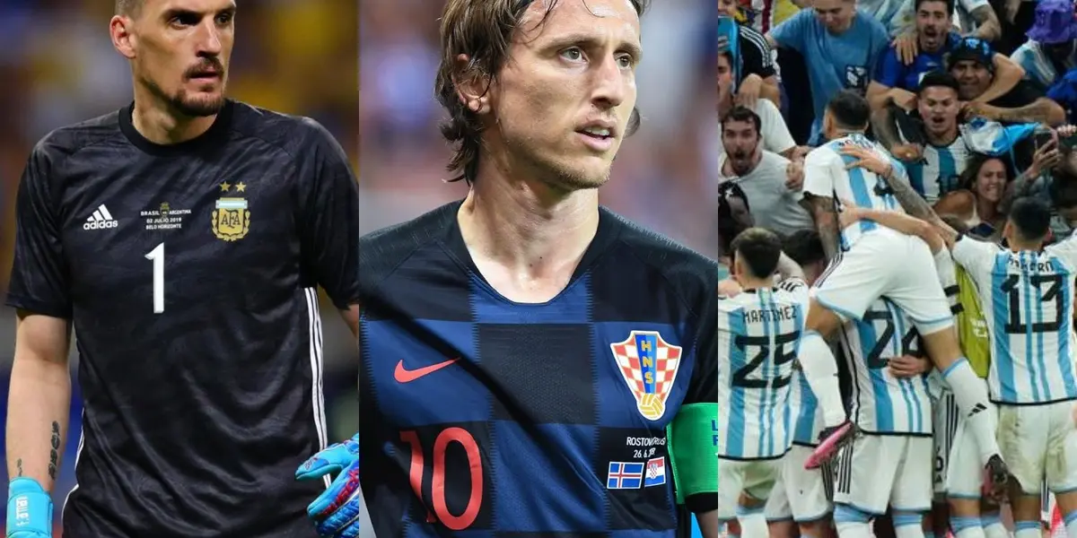 El arquero de River Plate y de la selección argentina tuvo un gran gesto con la estrella Luka Modric de Croacia 