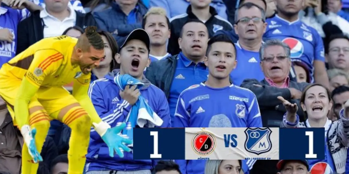 El arquero tuvo un insólito error que perjudicó a Millonarios por Copa Colombia