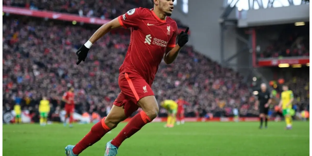 El atacante colombiano ingresó en el segundo tiempo en la victoria 2-1 de Liverpool ante Norwich en la FA Cup.