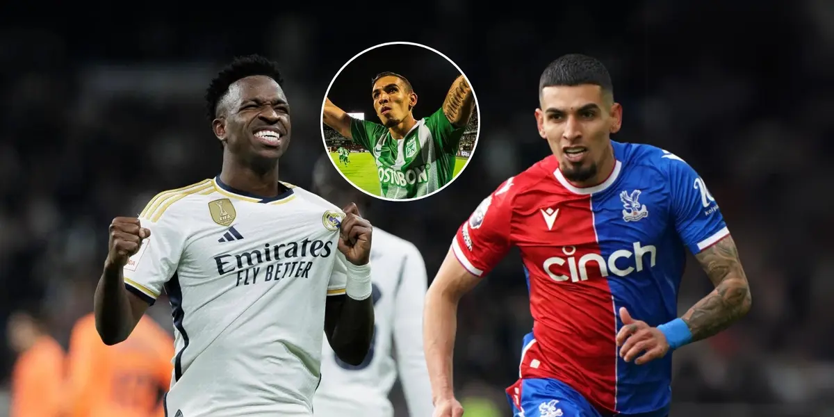 El brasileño Vinícius Júnior y el colombiano Daniel Muñoz