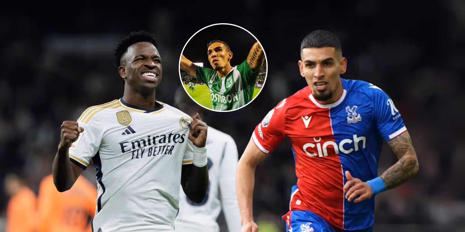 El brasileño Vinícius Júnior y el colombiano Daniel Muñoz