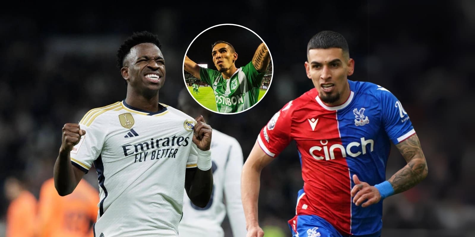 El brasileño Vinícius Júnior y el colombiano Daniel Muñoz