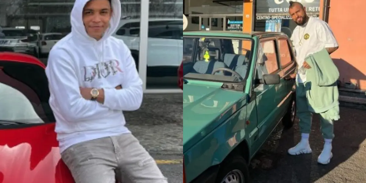 El chileno hace poco enseñó el auto más económico de su colección y el colombiano no para de presumir su Ferrari en las calles de Bergamo.