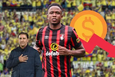 El colombiano no atraviesa su mejor momento y su valor en el mercado así lo refleja