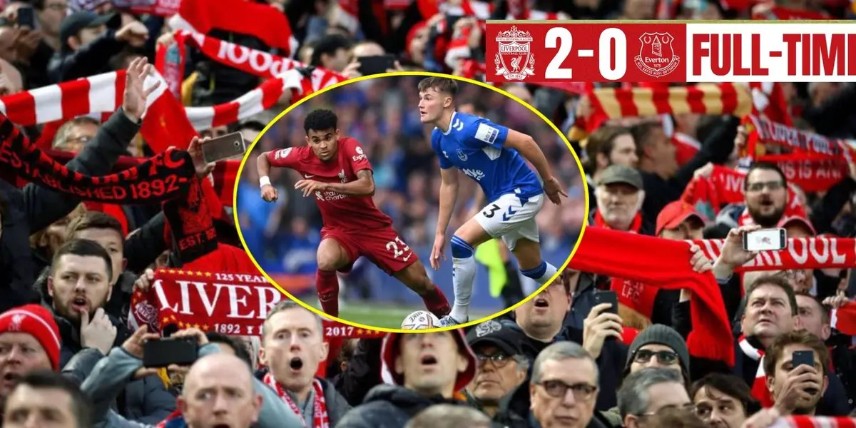 El colombiano brilló en la victoria 2-0 de Liverpool ante Everton