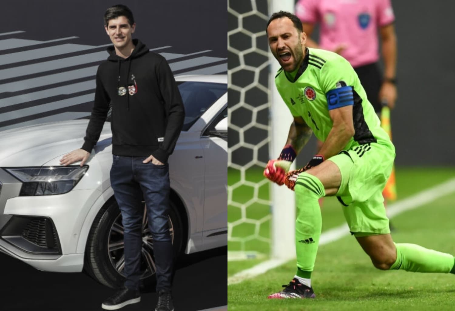 El colombiano David Ospina tiene una amplia diferencia con el auto que utiliza su colega Thibaut Courtois y probablemente próximo compañero.