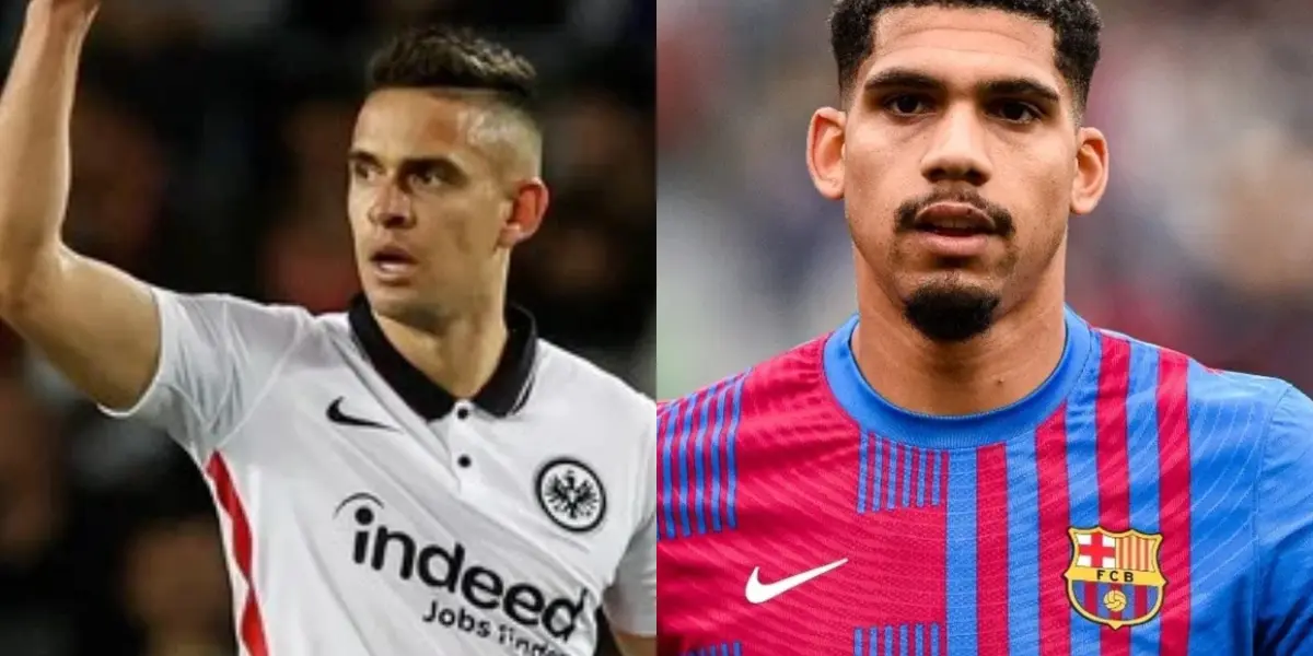 El colombiano dejó en ridículo al defensor Ronald Araujo quien lo estaba marcando en la jugada del gol que anotó Santos Borré.