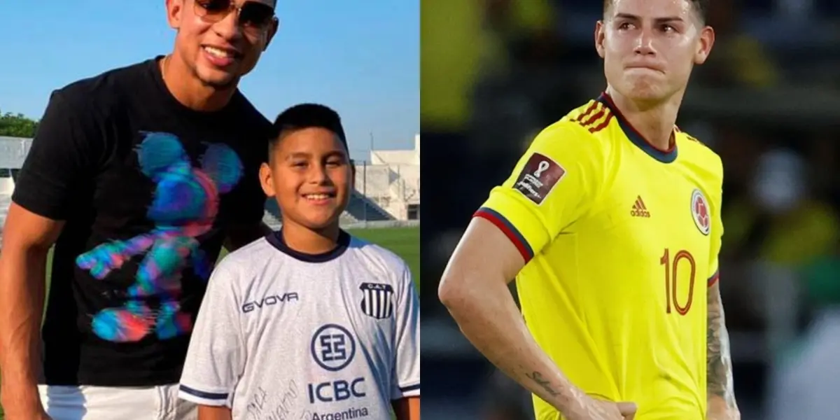 El colombiano Diego Valoyes hizo todo lo contrario a su paisano James Rodríguez y le cumplió el sueño a un niño en Argentina.
