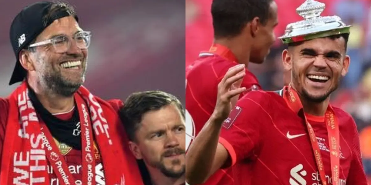 El colombiano fue protagonista de un hecho muy gracioso en la celebración de su nuevo título con el Liverpool.