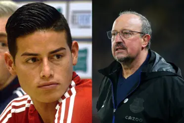 El colombiano James Rodríguez habría recibido de manera satisfactoria la noticia de que Rafael Benitez fue despedido en el Everton, pero no por desearle mal, sino por el karma que paga el español.