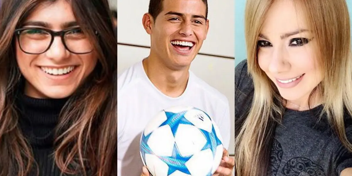 El colombiano James Rodríguez hace poco fue puesto en aprietos para elegir entre Mia Khalifa y Esperanza Gómez.