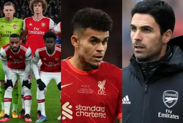 El colombiano Luis Díaz salió de titular en el partido del Liverpool contra el Arsenal, el nacido en Barracas llamó la atención del rival por una razón.