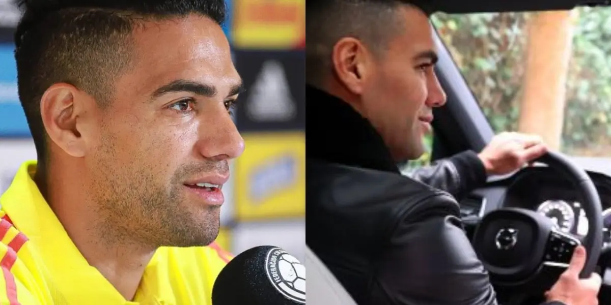 El colombiano Radamel Falcao tiene un lujoso McLaren en su colección de autos, pero ahora conduce en España uno más sencillo en esta etapa de su carrera.