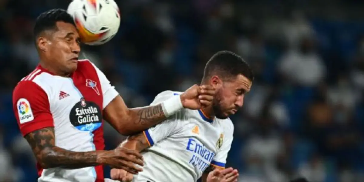 El colombiano trabajó con mucho esfuerzo pero como defensor central no pudo detener a los jugadores del Real Madrid; principalmente al francés Karim Benzema.