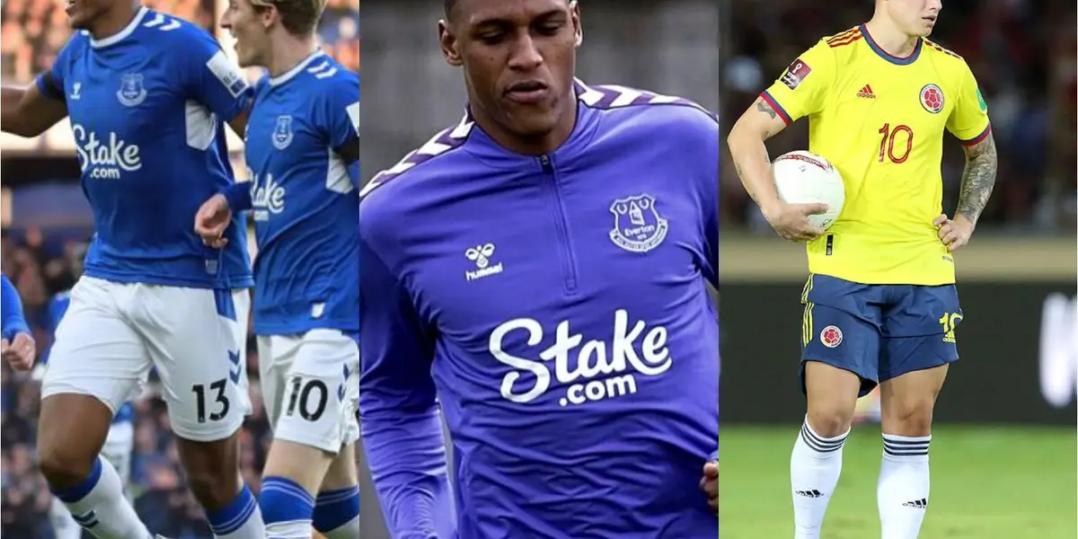El colombiano volvió a la titular con Everton en la Premier League, marcó gol y terminó el partido de una manera insólita