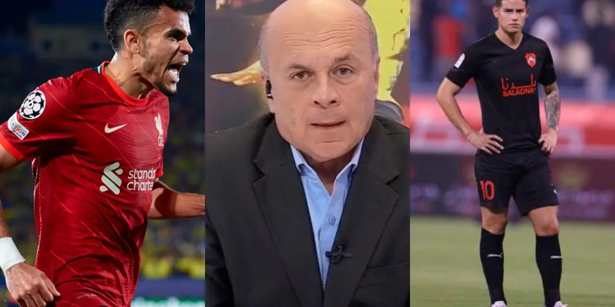 El comunicador habló de lo que fue la actuación de Luis Díaz en la Champions League y comentó el paso de James Rodríguez en esa competición.