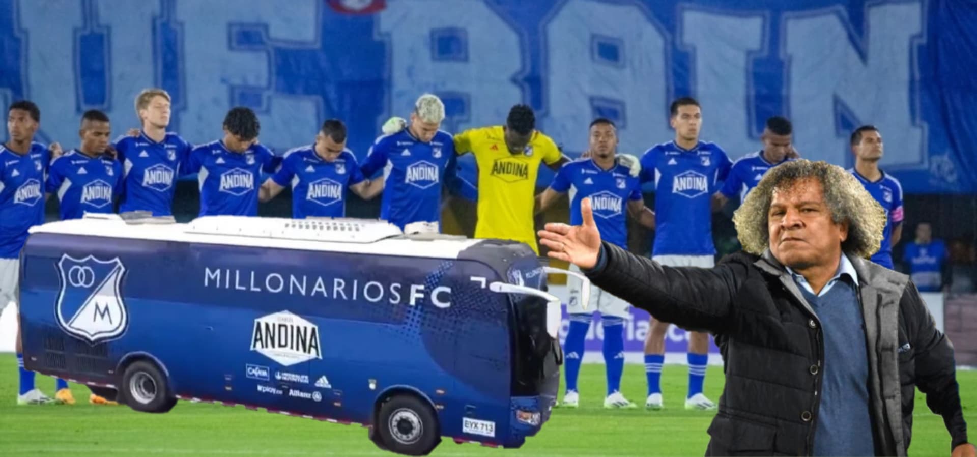 el crack que bajó del bus Alberto Gamero (Foto tomada Distrito Azul, Win Sports y Semana)