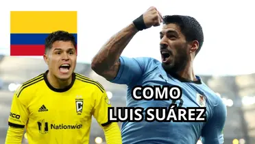 El Cucho en modo Luis Suárez en USA. Foto tomada de Suárez tomada de GQ México y Cucho de MLS en Español.