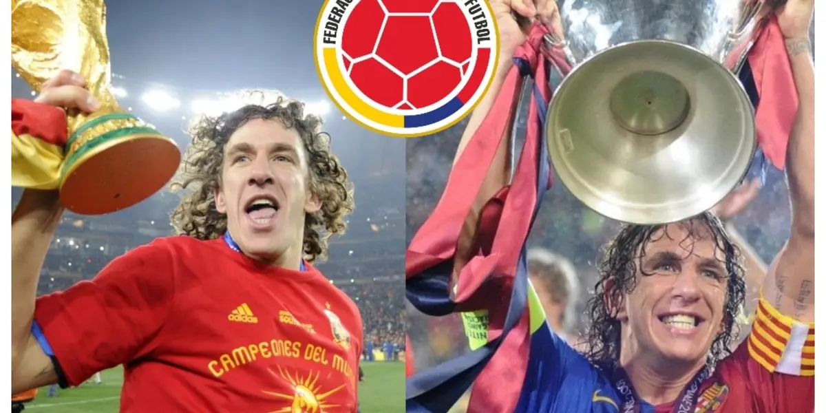El mejor defensa de las últimas décadas y múltiple campeón, Carles Puyol, y el regalo que le dio al que considera el mejor jugador colombiano.
