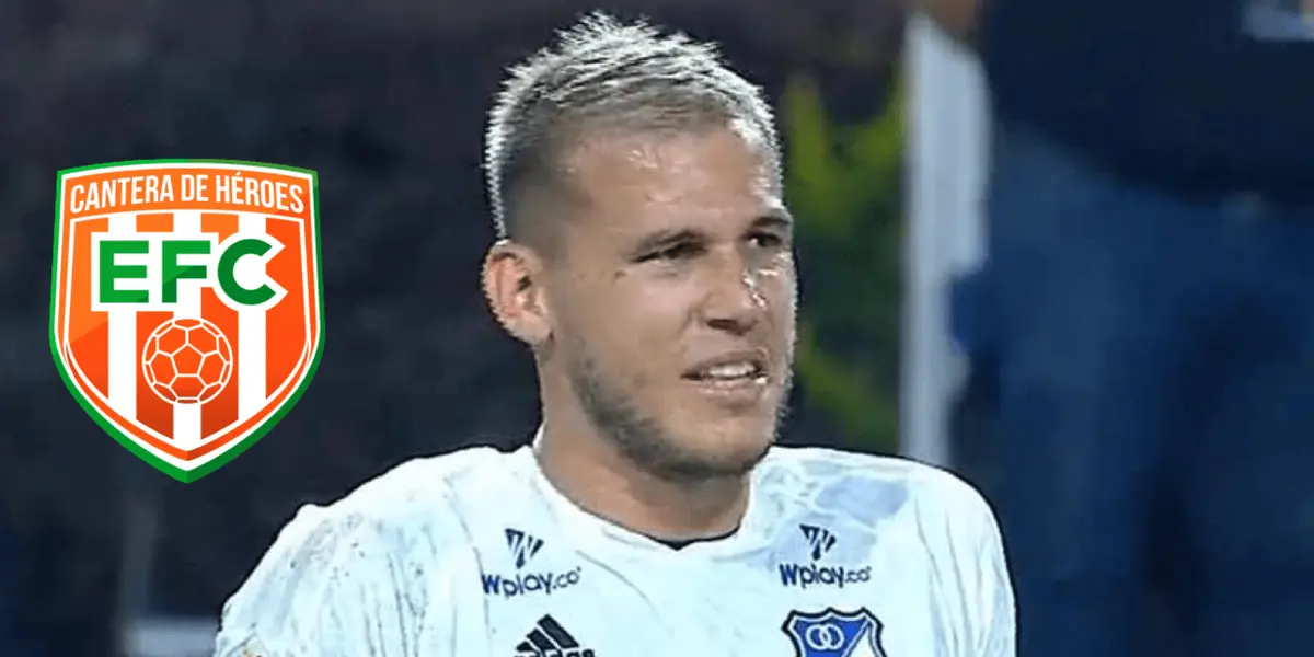 El defensor, Juan Pablo Vargas, fue criticado por este gesto en el partido contra el Envigado.