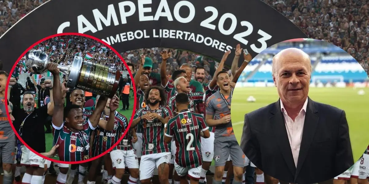 El delantero colombiano celebra con Fluminense el título por Copa Libertadores
