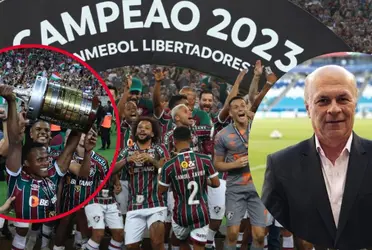 El delantero colombiano celebra con Fluminense el título por Copa Libertadores