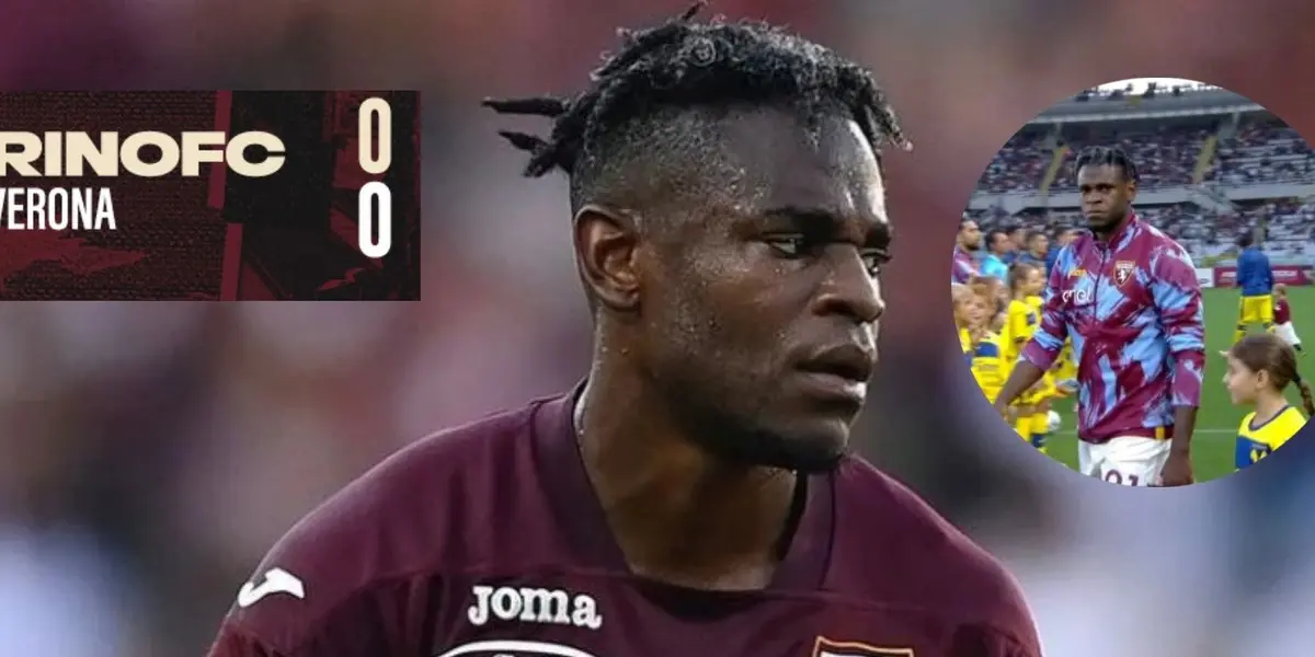 El delantero colombiano estuvo presente en el empate sin goles de Torino vs Hellas Verona