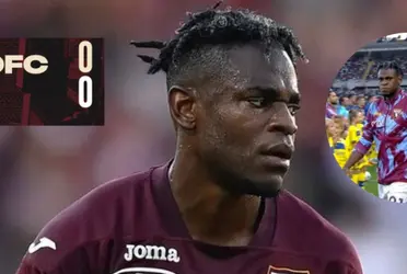 El delantero colombiano estuvo presente en el empate sin goles de Torino vs Hellas Verona