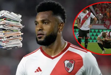 El delantero colombiano se viene recuperando de una lesión y estuvo ausente del partido River Plate vs Rosario Central
