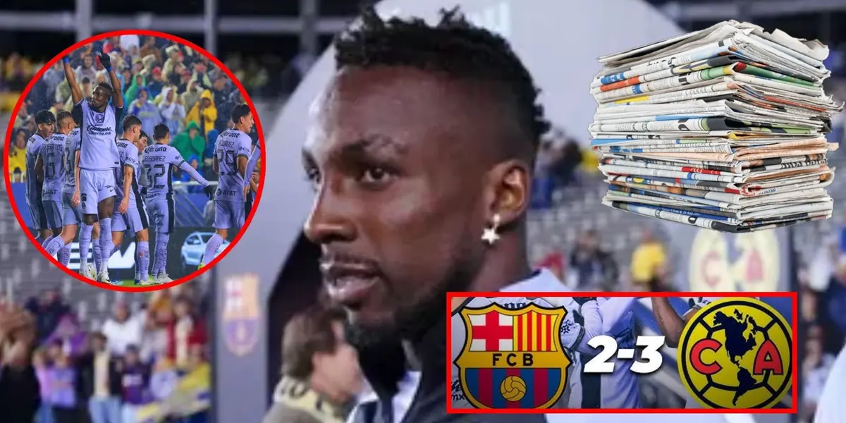 El delantero colombo mexicando marcó doblete con América de México vs FC Barcelona