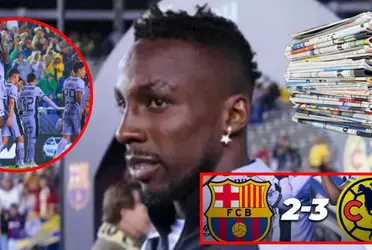 El delantero colombo mexicando marcó doblete con América de México vs FC Barcelona