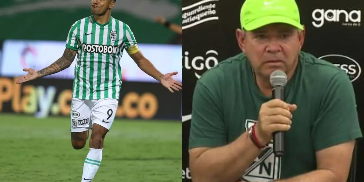 El delantero marcó doblete en la goleada 4-1 de Atlético Nacional ante Bucaramanga en la liga Betplay.