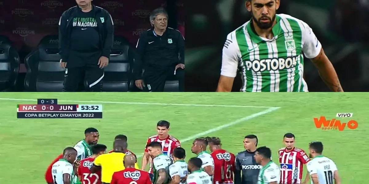 El entrenador de Atlético Nacional reaccionó a la irresponsable acción de Andrés Andrade.