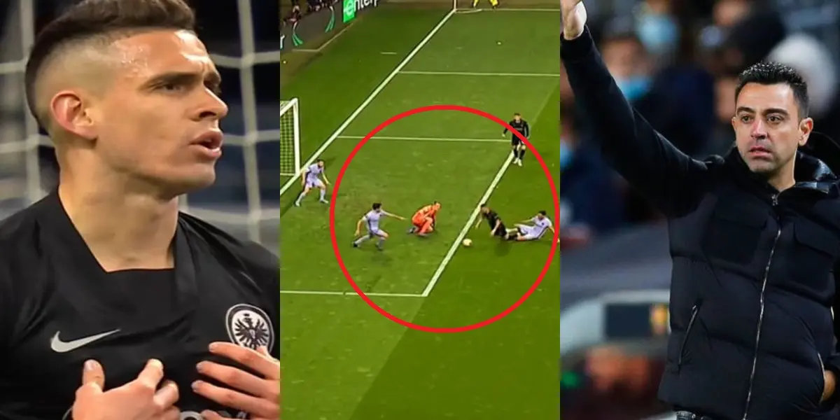 El entrenador del FC Barcelona reclamó una acción que tuvo como involucrado al colombiano Rafael Santos Borré.