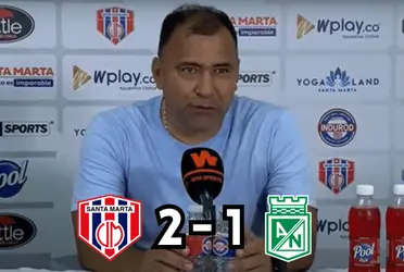 El entrenador del Unión Magdalena, Harold Rivera, comentó su felicidad tras vencer a Atlético Nacional.