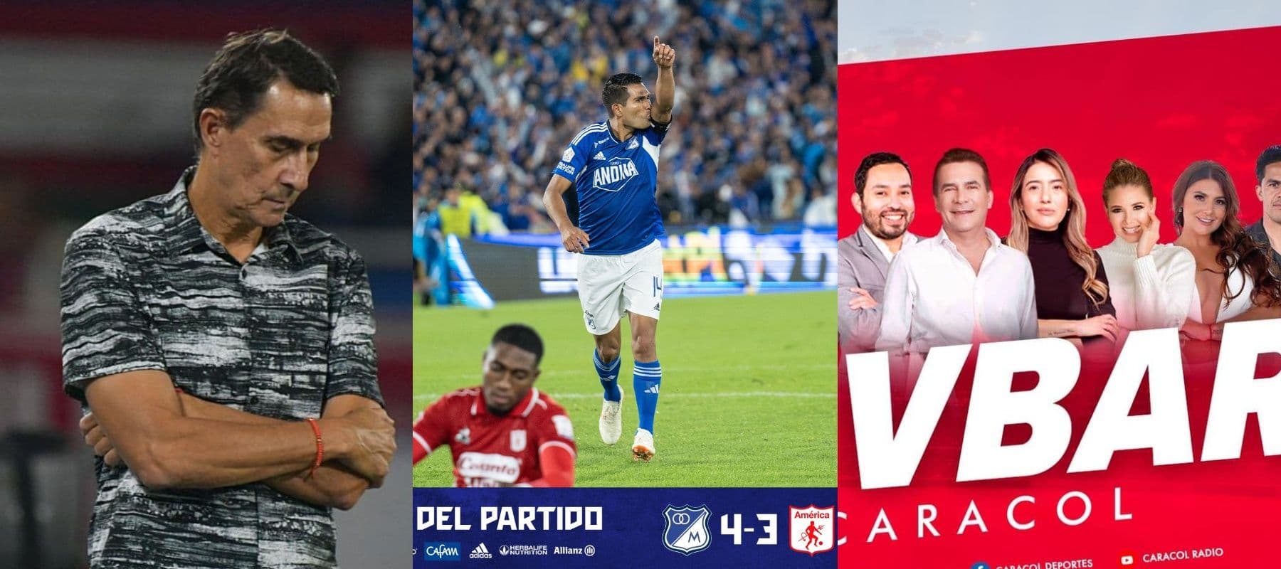 El entrenador fue humillado por Millonarios quien venció 4-3 a América de Cali
